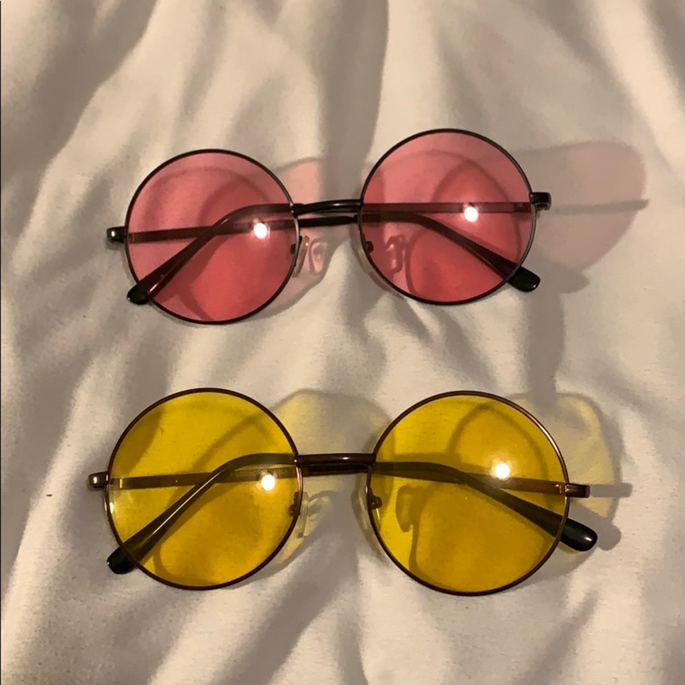 Yellow and pink sunglasses